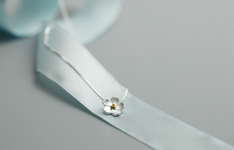 Sterling Silver Cherry Blossom Necklace Sterling Silver Cherry Blossom Necklace