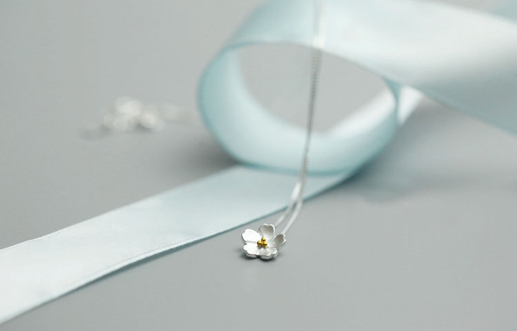 Sterling Silver Cherry Blossom Necklace Sterling Silver Cherry Blossom Necklace