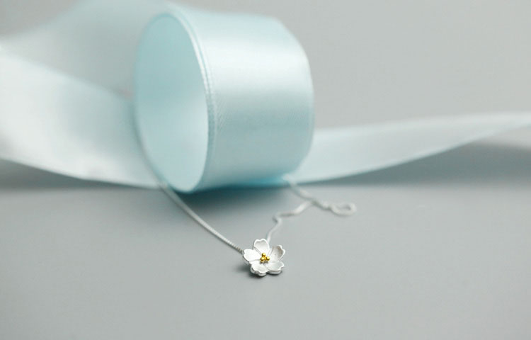 Sterling Silver Cherry Blossom Necklace Sterling Silver Cherry Blossom Necklace