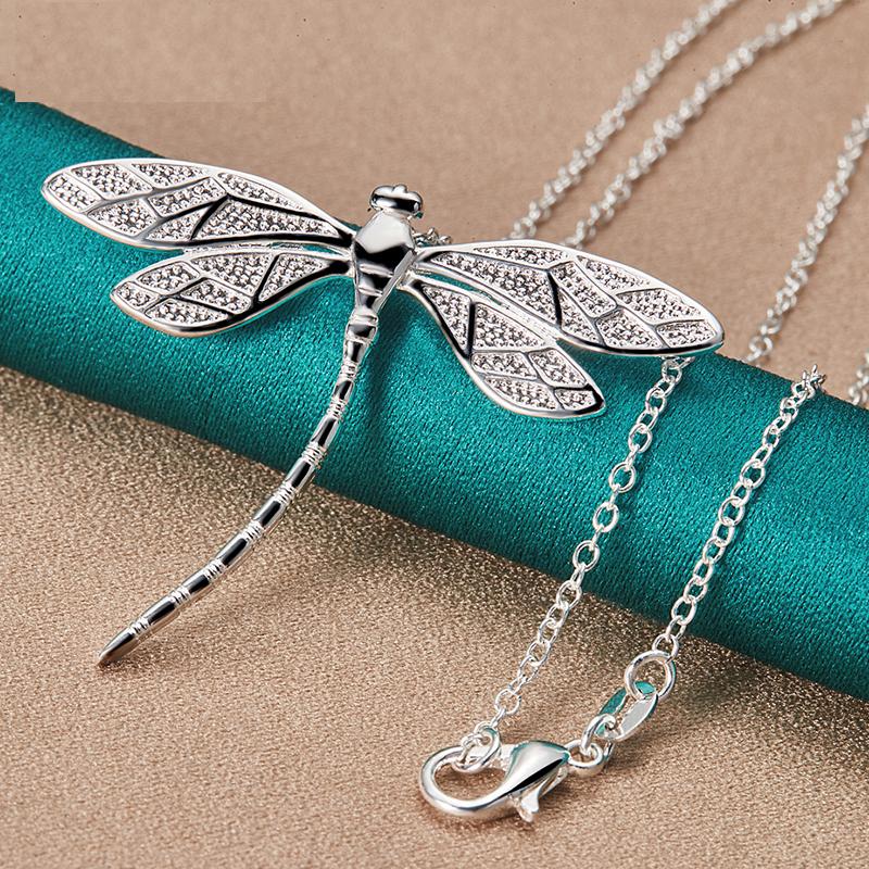 Sterling Silver Dragonfly Pendant Necklace