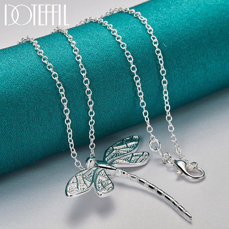 Sterling Silver Dragonfly Pendant Necklace
