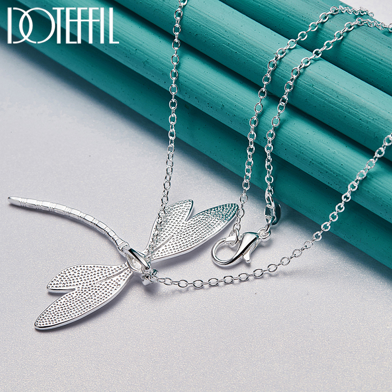 Sterling Silver Dragonfly Pendant Necklace