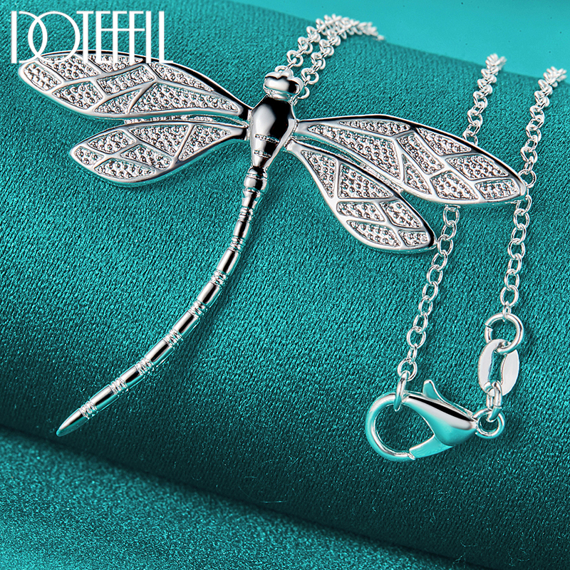 Sterling Silver Dragonfly Pendant Necklace