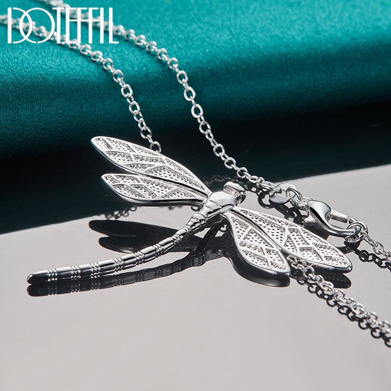 Sterling Silver Dragonfly Pendant Necklace