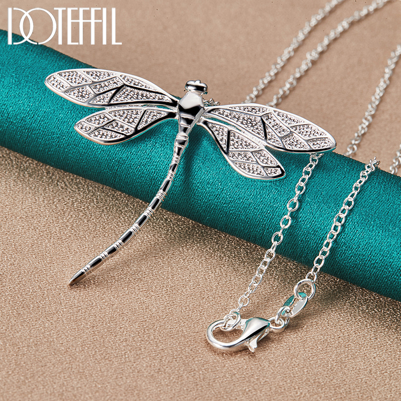 Sterling Silver Dragonfly Pendant Necklace