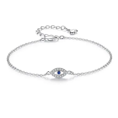 Sterling Silver Evil Eye Bracelet for Ladies