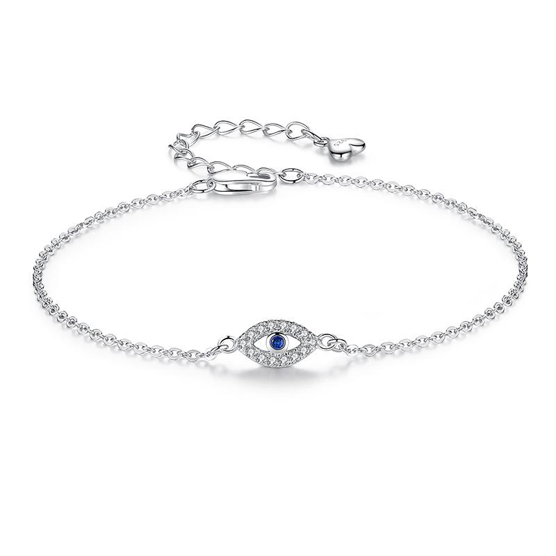 Sterling Silver Evil Eye Bracelet for Ladies