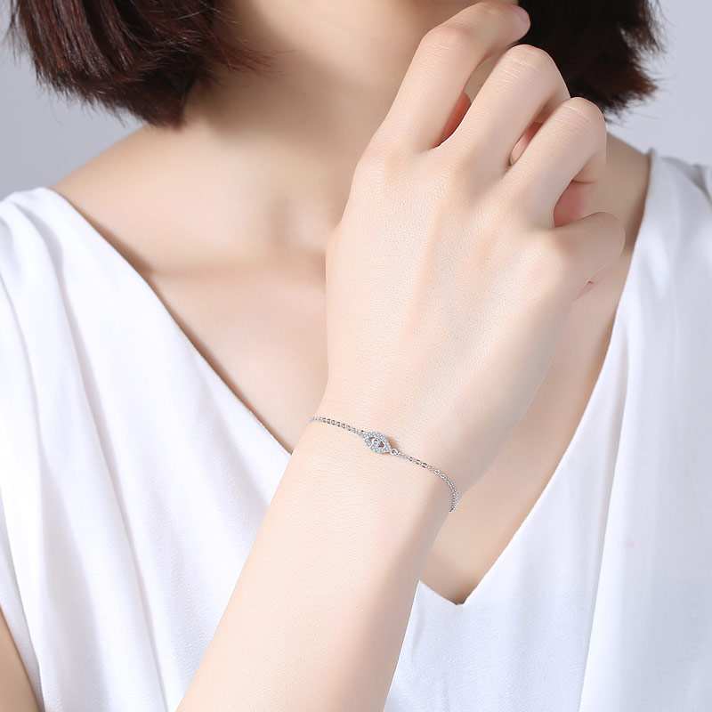 Sterling Silver Evil Eye Bracelet for Ladies