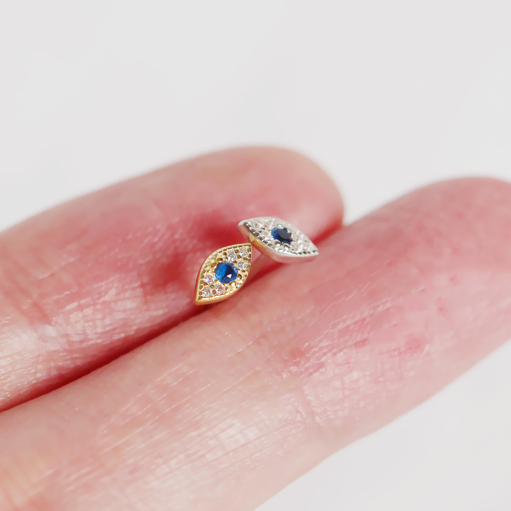 Sterling Silver Evil Eye Stud Earrings Sterling Silver Evil Eye Stud Earrings