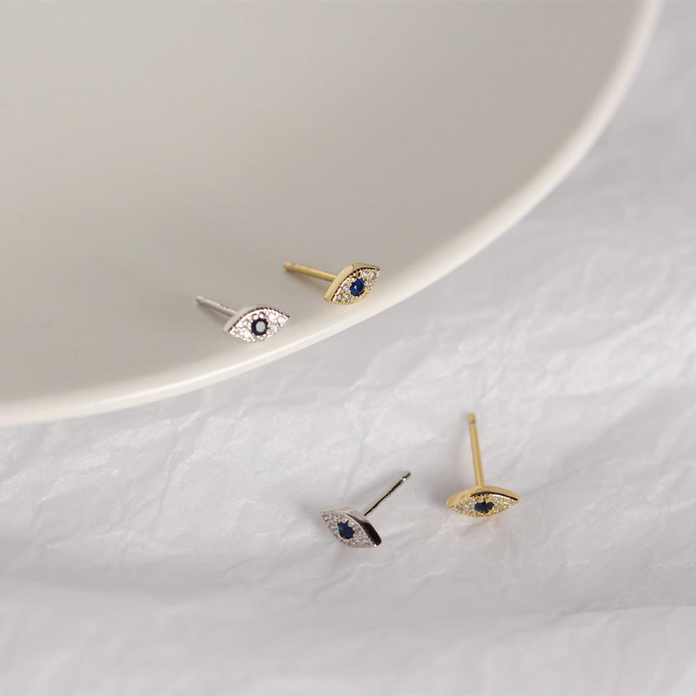 Sterling Silver Evil Eye Stud Earrings Sterling Silver Evil Eye Stud Earrings