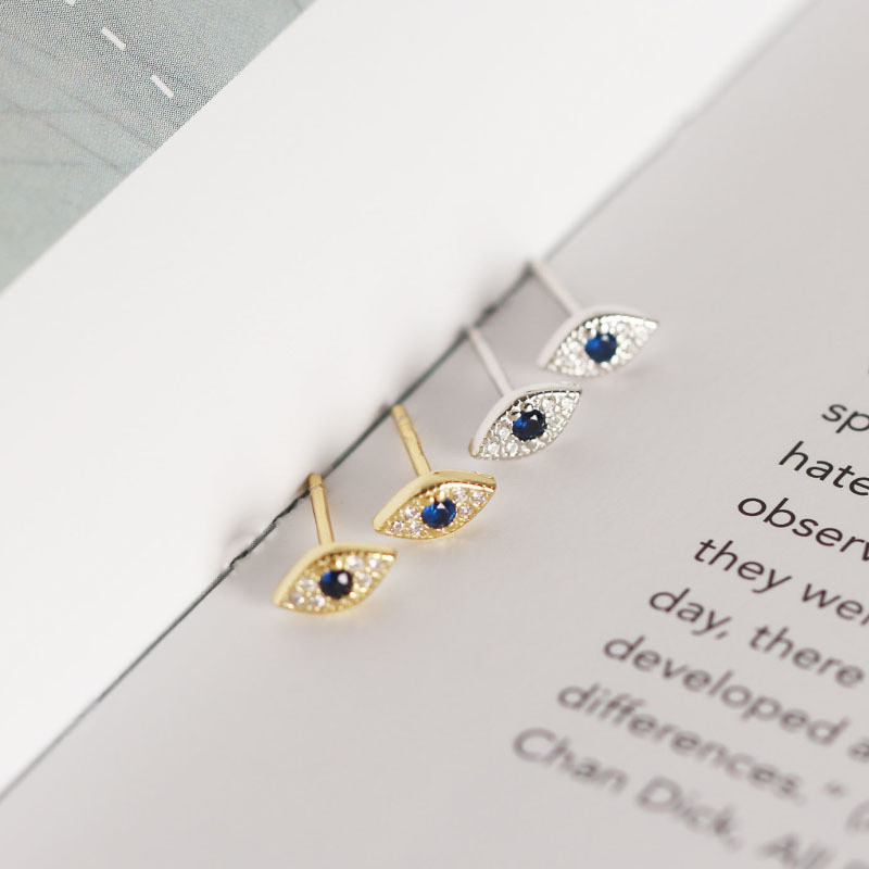 Sterling Silver Evil Eye Stud Earrings Sterling Silver Evil Eye Stud Earrings