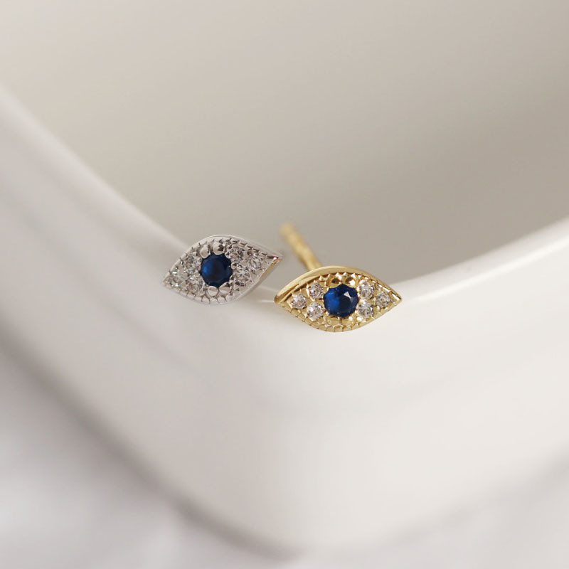 Sterling Silver Evil Eye Stud Earrings Sterling Silver Evil Eye Stud Earrings