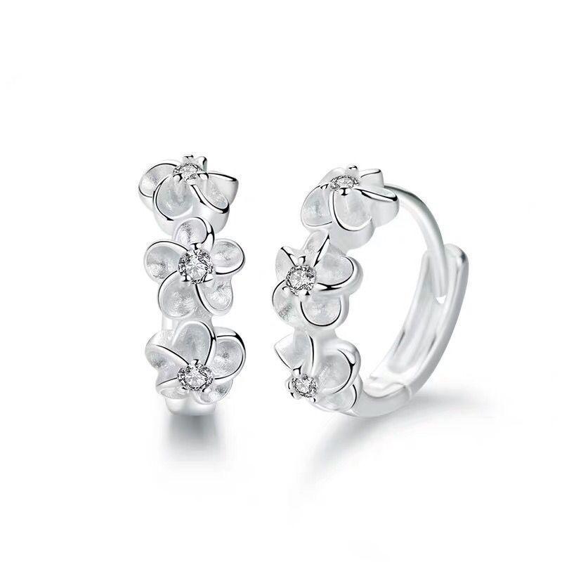 Sterling Silver Flower Earrings for Women