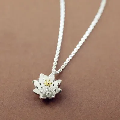 Sterling Silver Lotus Flower Necklace