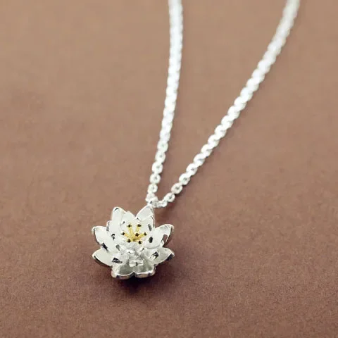 Sterling Silver Lotus Flower Necklace