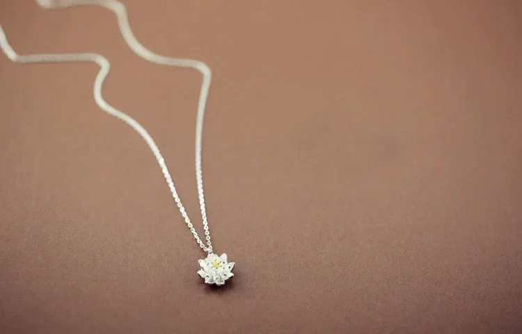 Sterling Silver Lotus Flower Necklace