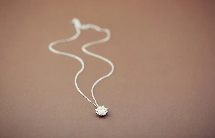 Sterling Silver Lotus Flower Necklace