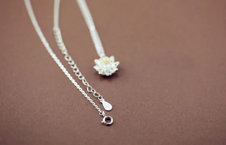 Sterling Silver Lotus Flower Necklace