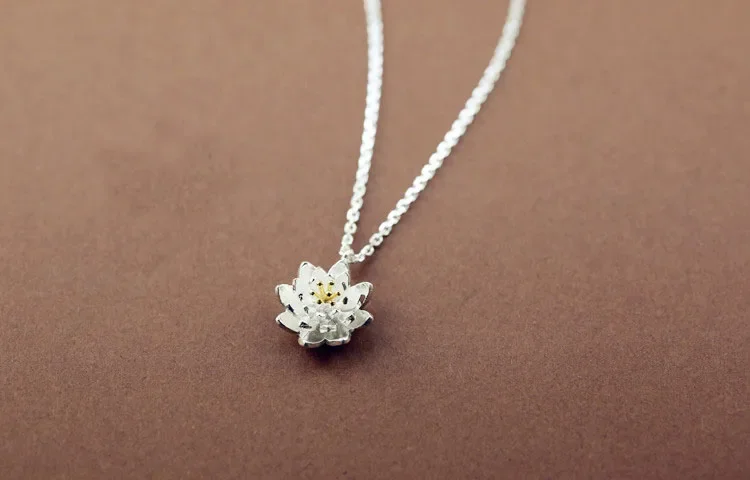 Sterling Silver Lotus Flower Necklace