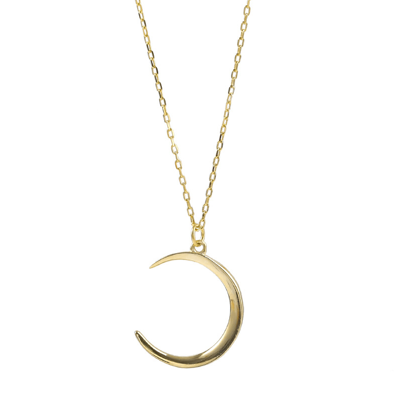 Sterling Silver Moon Pendant Necklace Sterling Silver Moon Pendant Necklace