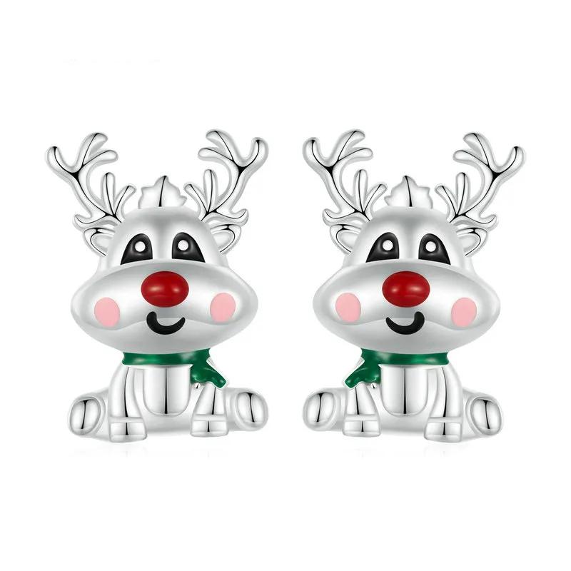 Sterling Silver Reindeer Earrings
