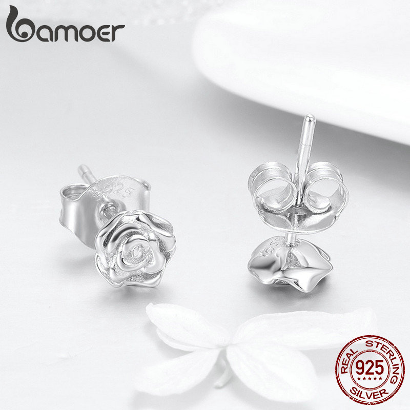 Sterling Silver Rose Stud Earrings Sterling Silver Rose Stud Earrings