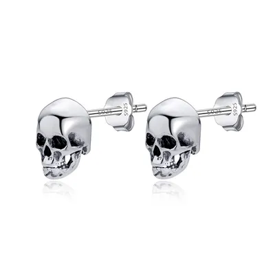 Sterling Silver Skull Stud Earrings Sterling Silver Skull Stud Earrings
