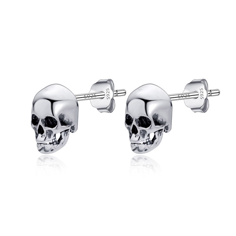 Sterling Silver Skull Stud Earrings Sterling Silver Skull Stud Earrings