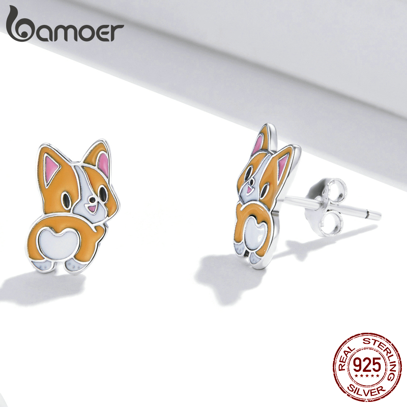 Sterling Silver Stud Corgi Earrings Sterling Silver Stud Corgi Earrings