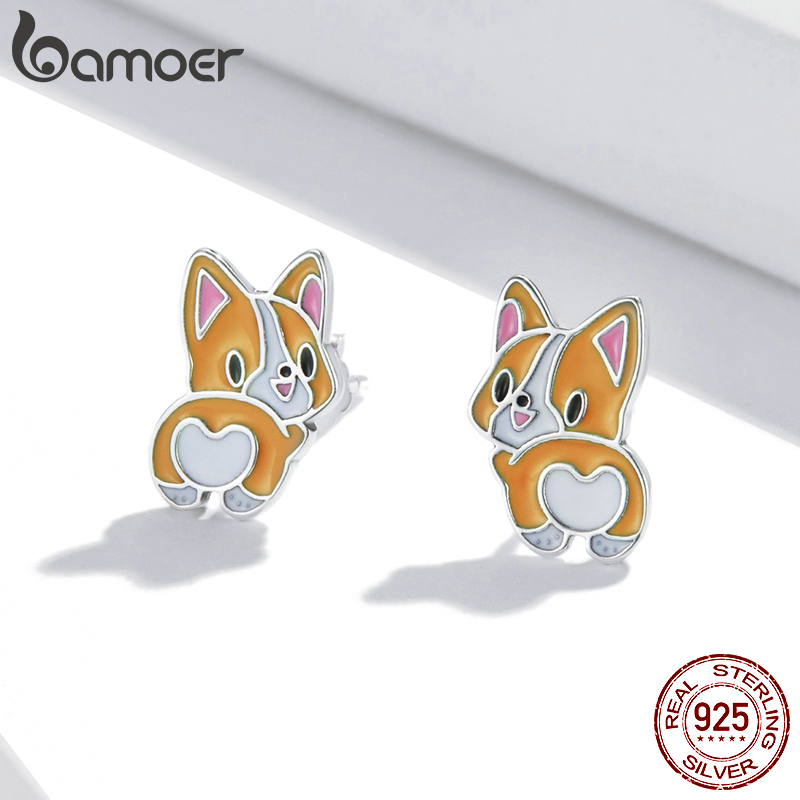 Sterling Silver Stud Corgi Earrings Sterling Silver Stud Corgi Earrings