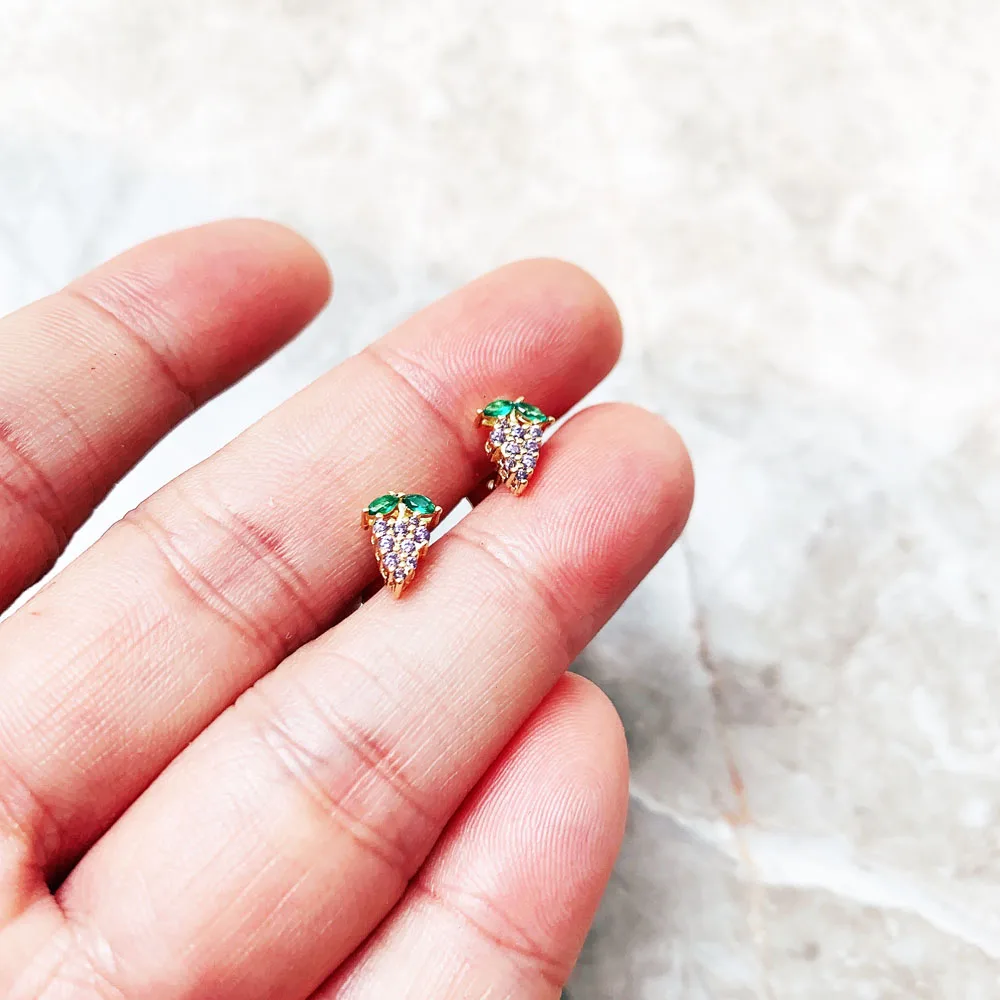 Sterling Silver Stud Grape Earrings Sterling Silver Stud Grape Earrings