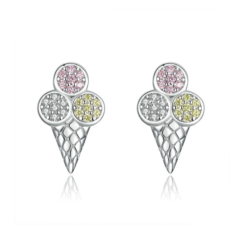 Sterling Silver Stud Ice Cream Earrings Sterling Silver Stud Ice Cream Earrings