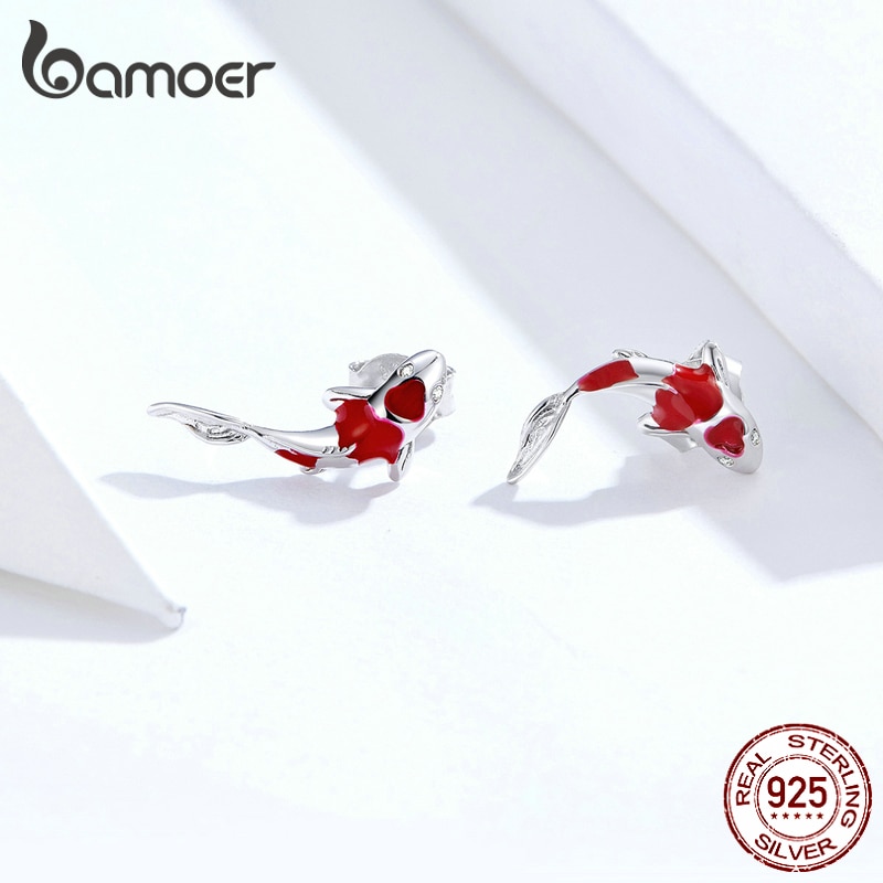 Sterling Silver Stud Koi Fish Earrings Sterling Silver Stud Koi Fish Earrings