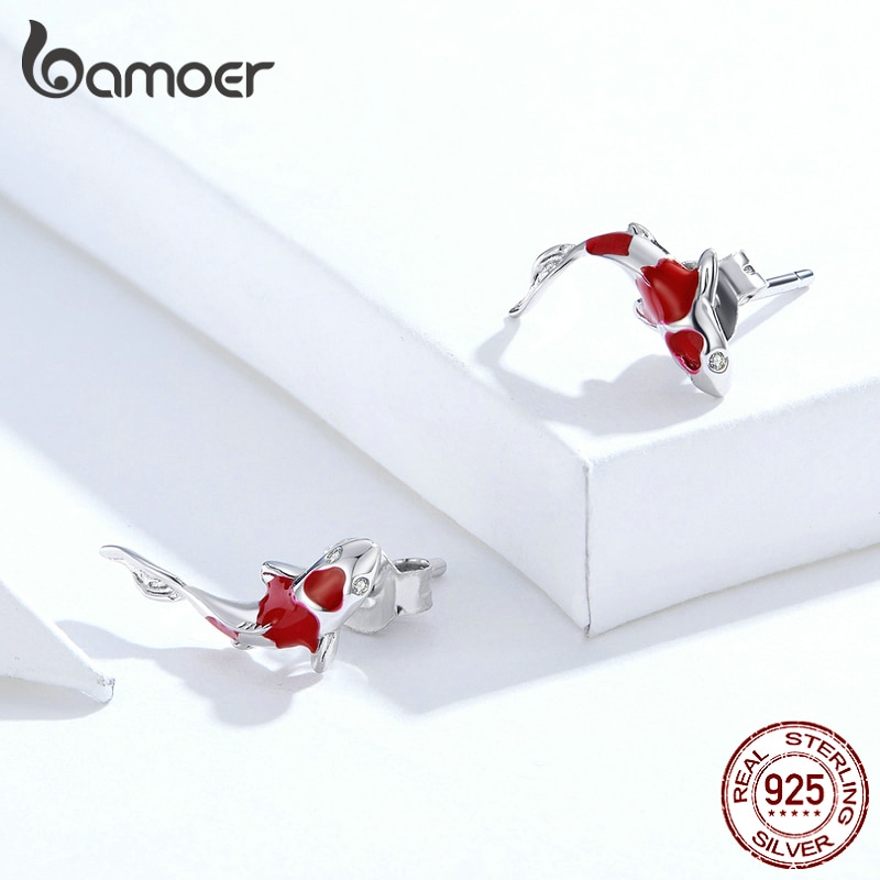Sterling Silver Stud Koi Fish Earrings Sterling Silver Stud Koi Fish Earrings