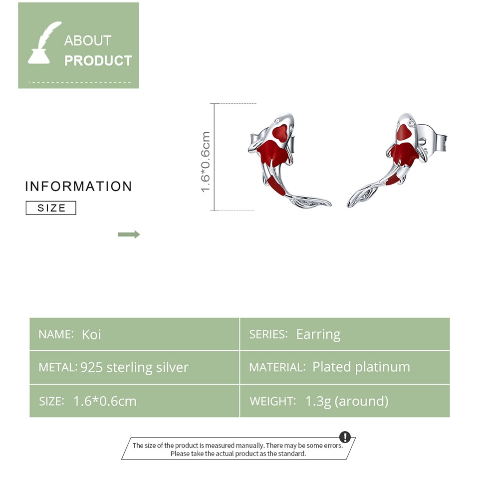 Sterling Silver Stud Koi Fish Earrings Sterling Silver Stud Koi Fish Earrings