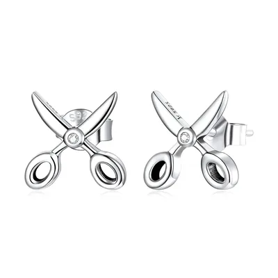 Sterling Silver Stud Scissor Earrings Sterling Silver Stud Scissor Earrings