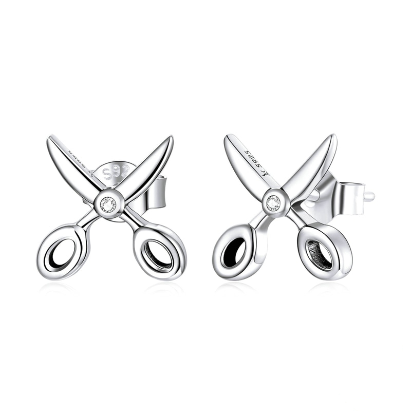 Sterling Silver Stud Scissor Earrings Sterling Silver Stud Scissor Earrings