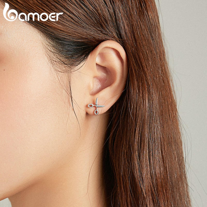 Sterling Silver Stud Scissor Earrings Sterling Silver Stud Scissor Earrings