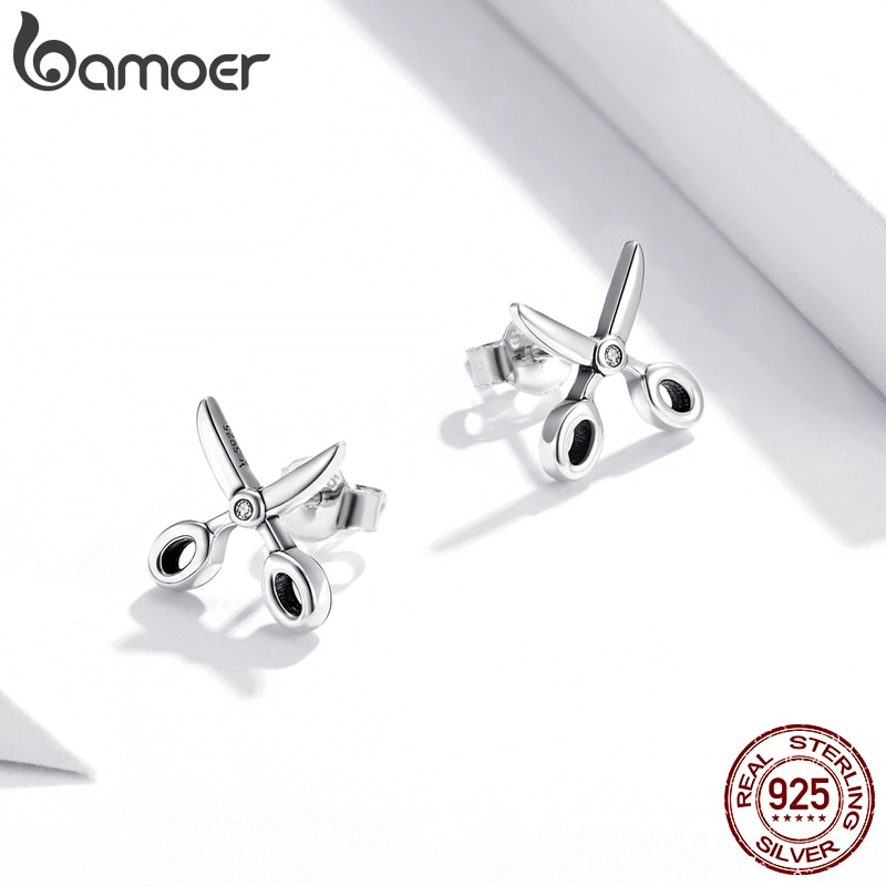 Sterling Silver Stud Scissor Earrings Sterling Silver Stud Scissor Earrings