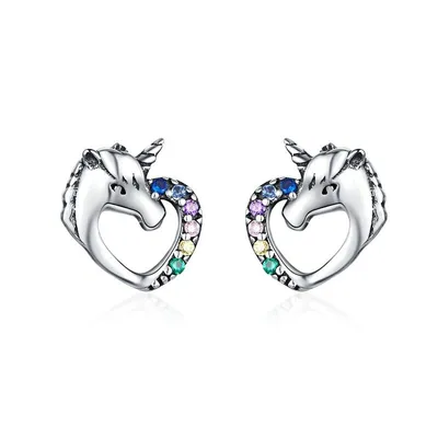 Sterling Silver Unicorn Stud Earrings Sterling Silver Unicorn Stud Earrings