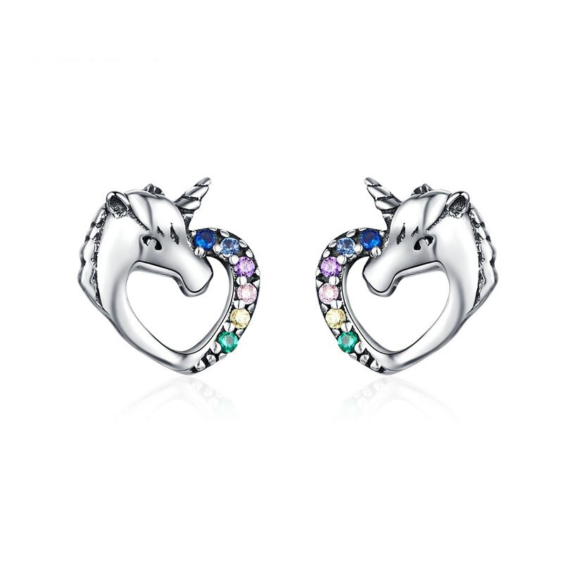 Sterling Silver Unicorn Stud Earrings Sterling Silver Unicorn Stud Earrings