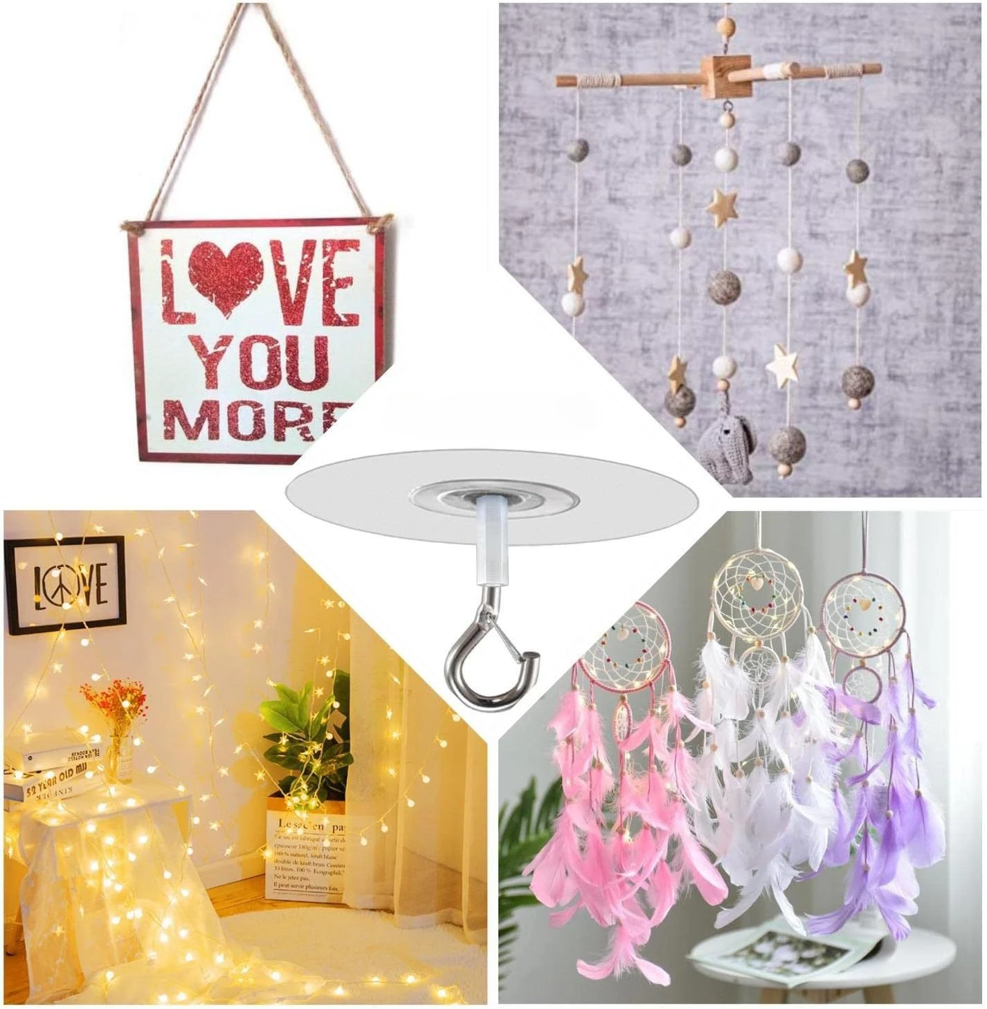 Stick Ceiling Hooks Heavy Duty Self-Adhesive Water Resistant Hooks for Ceiling Multifunctional Hooks for Balloons Wind Stick Ceiling Hooks Heavy Duty Self-Adhesive Water Resistant Hooks for Ceiling Multifunctional Hooks for Balloons Wind