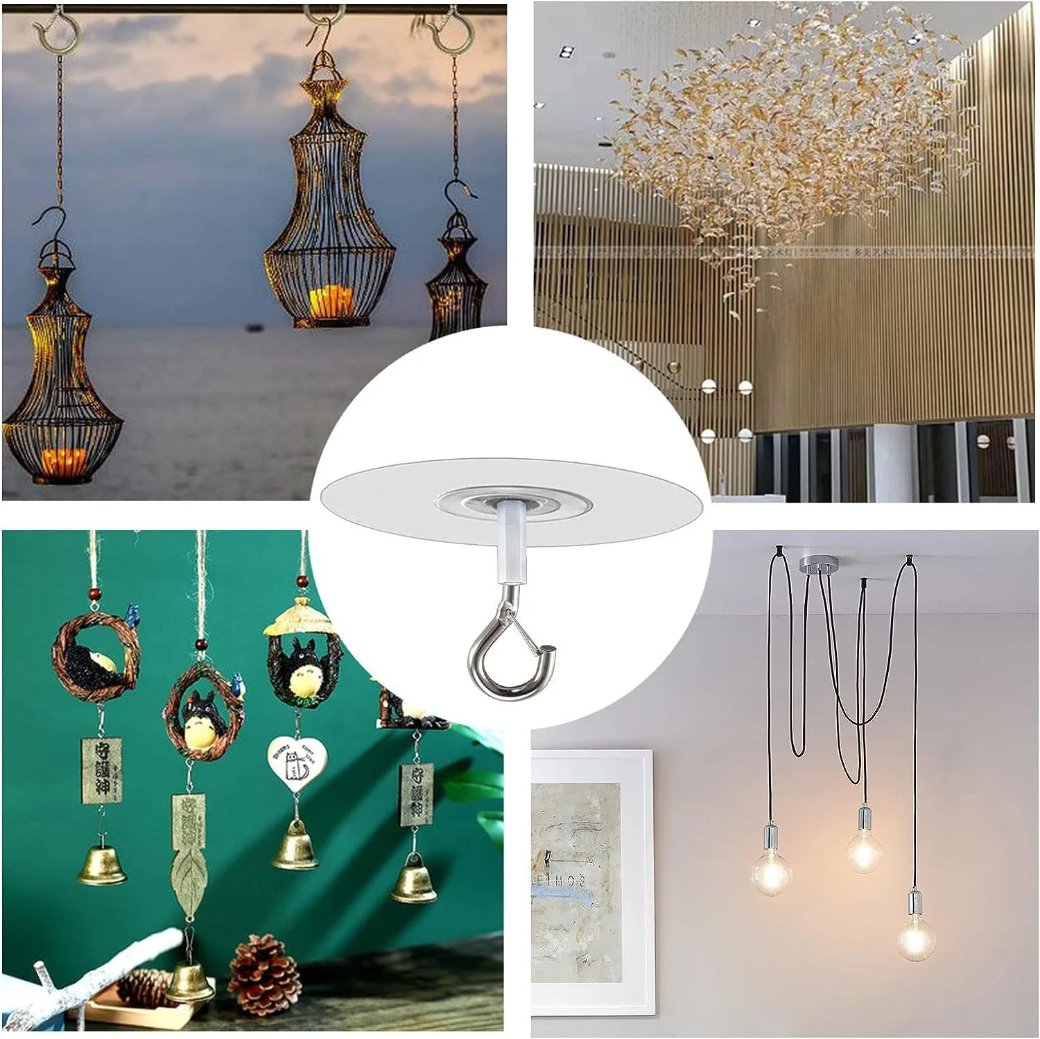 Stick Ceiling Hooks Heavy Duty Self-Adhesive Water Resistant Hooks for Ceiling Multifunctional Hooks for Balloons Wind Stick Ceiling Hooks Heavy Duty Self-Adhesive Water Resistant Hooks for Ceiling Multifunctional Hooks for Balloons Wind