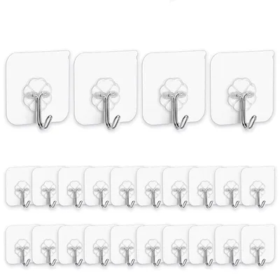 Sticker Hooks Transparent Wall Adhesive (40 pcs)