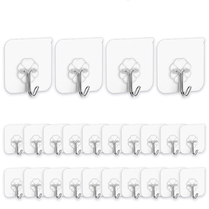 Sticker Hooks Transparent Wall Adhesive (40 pcs) Sticker Hooks Transparent Wall Adhesive (40 pcs)