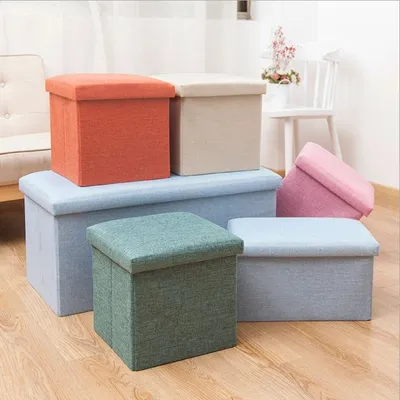 Stool with Storage Fabric Exterior Stool with Storage Fabric Exterior