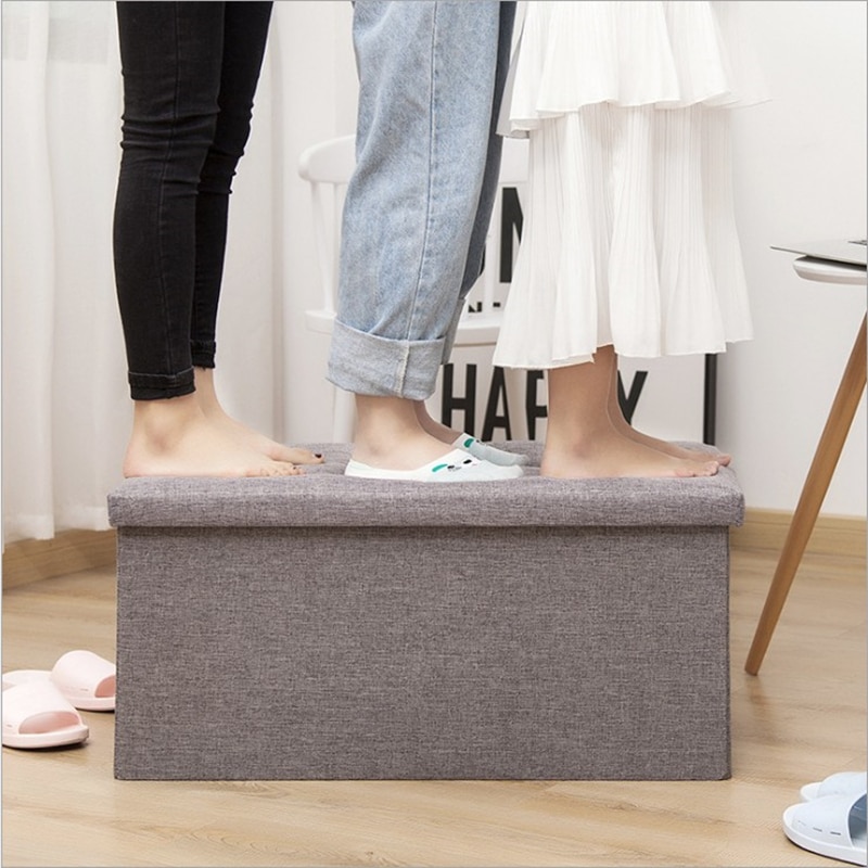 Stool with Storage Fabric Exterior Stool with Storage Fabric Exterior