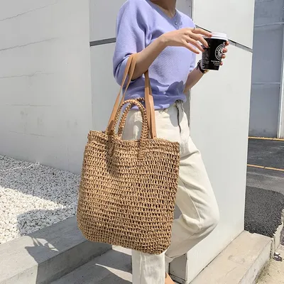 Straw Beach Tote Woven Bag Straw Beach Tote Woven Bag
