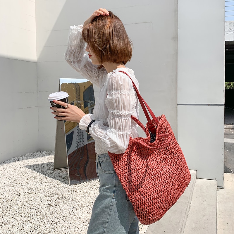 Straw Beach Tote Woven Bag Straw Beach Tote Woven Bag