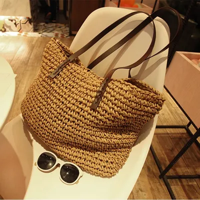Straw Tote Handmade Bag Straw Tote Handmade Bag